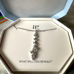 Bomb Party She Runs the Show Necklace Rhodium Plated Cubic Zirconias